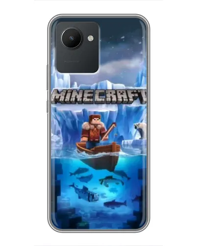 Чехол для Realme C30 с картинкой «Minecraft ледяной мир»