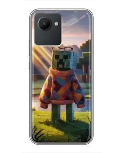 Чехол для Realme C30 с картинкой «Крипер в свитере»