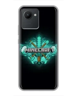 Чехол для Realme C30 с картинкой «Minecraft Diamond лого»