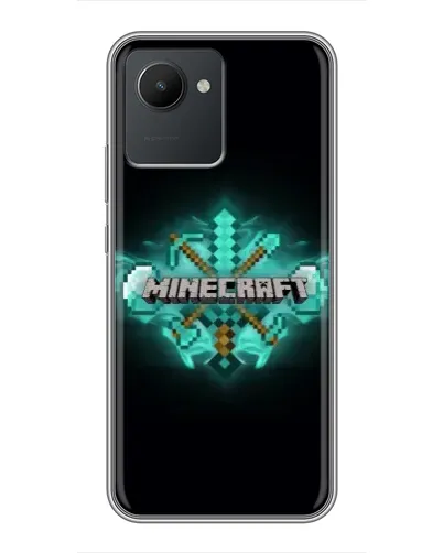 Чехол для Realme C30 с картинкой «Minecraft Diamond лого»