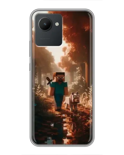 Чехол для Realme C30 с картинкой «Стив в лесу»