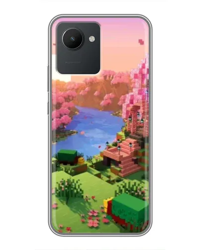Чехол для Realme C30 с картинкой «Розовое дерево Minecraft»