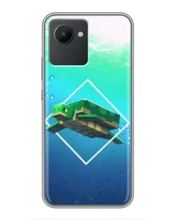 Чехол для Realme C30 с картинкой «Черепаха Minecraft»