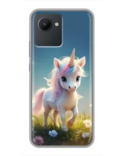 Чехол для Realme C30 с картинкой «Единорог на поляне» Чехол для Realme C30 с картинкой «Единорог на поляне»