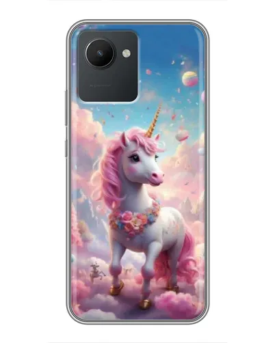 Чехол для Realme C30 с картинкой «Единорог среди облаков»