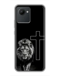 Чохол для Realme C30 з картинкою «Лев та Хрест»