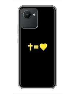 Чехол для Realme C30 с картинкой «Сердце и Крест»