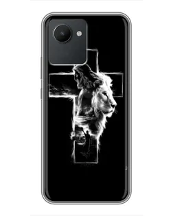 Чехол для Realme C30 с картинкой «Сияющий крест Jesus»