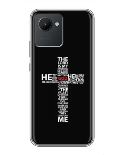 Чехол для Realme C30 с картинкой «Текстовый крест» Чехол для Realme C30 с картинкой «Текстовый крест»