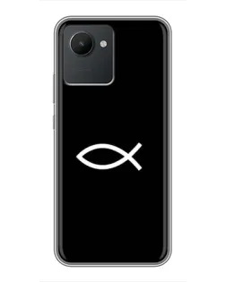 Чехол для Realme C30 с картинкой «Символ рыбы Jesus»