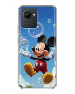 Чехол для Realme C30 с картинкой «Mickey и мыльные пузыри»
