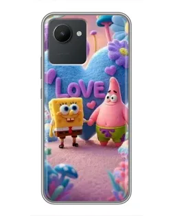 Чехол для Realme C30 с картинкой «Губка Боб Патрик»