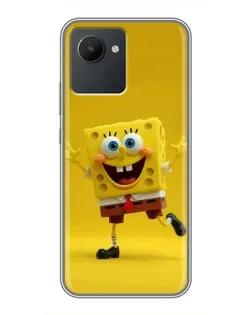 Чехол для Realme C30 с картинкой «Позитивный Губка Боб»