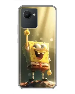 Чехол для Realme C30 с картинкой «Сияющий Спанч Боб»