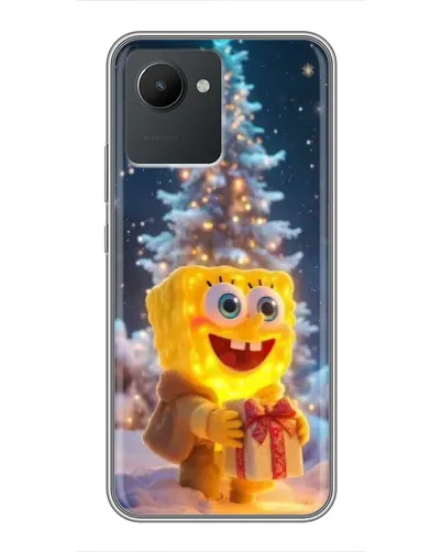 Чехол для Realme C30 с картинкой «Рождественский Спанч Боб»
