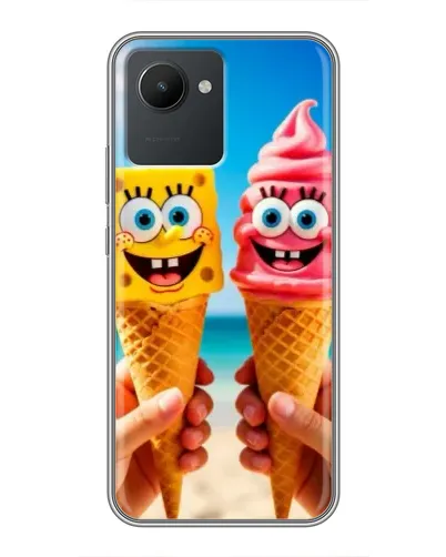 Чехол для Realme C30 с картинкой «Спанч Боб мороженое»