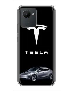 Чехол для Realme C30 с картинкой «Tesla Model Y»