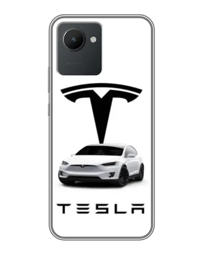 Чехол для Realme C30 с картинкой «Tesla White Style»