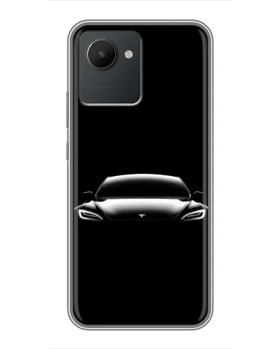 Чехол для Realme C30 с картинкой «Фары Tesla Night»