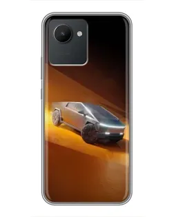 Чехол для Realme C30 с картинкой «Cybertruck в пустыне»