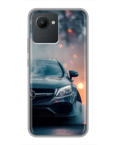 Чехол для Realme C30 с картинкой «Mercedes — ночной город»