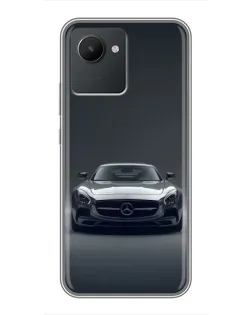 Чехол для Realme C30 с картинкой «Mercedes на черном»