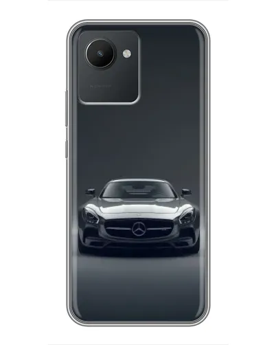 Чехол для Realme C30 с картинкой «Mercedes на черном»