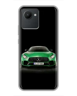 Чехол для Realme C30 с картинкой «Mercedes — неоновый лого»
