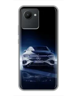 Чехол для Realme C30 с картинкой «Ночной Mercedes EQ»