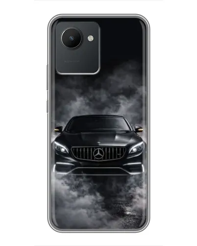 Чехол для Realme C30 с картинкой «Mercedes в дыму»