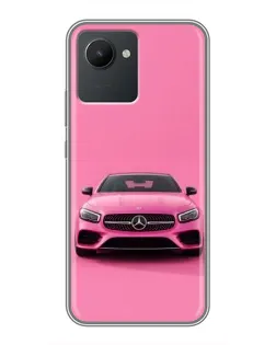 Чехол для Realme C30 с картинкой «Розовый Mercedes AMG»