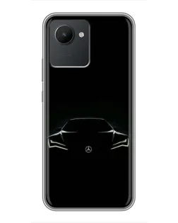 Чехол для Realme C30 с картинкой «Mercedes — силуэт авто»