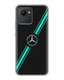 Чехол для Realme C30 с картинкой «Спортивные линии Mercedes»
