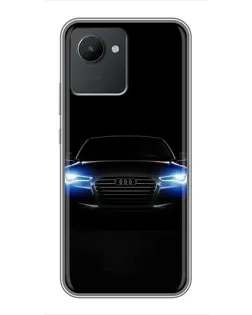Чехол для Realme C30 с картинкой «Audi в неоне»