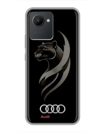 Чехол для Realme C30 с картинкой «Графика — пантера и Audi»
