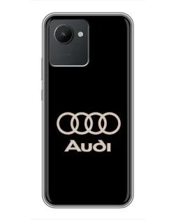 Чехол для Realme C30 с картинкой «Audi — золотой логотип»