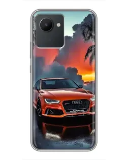 Чехол для Realme C30 с картинкой «Audi — закат»