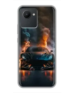 Чохол для Realme C30 з картинкою «Lamborghini димна естетика»