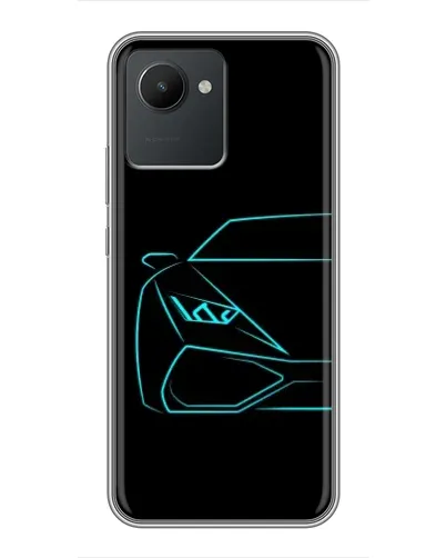 Чохол для Realme C30 з картинкою «Блакитний силует Lamborghini»