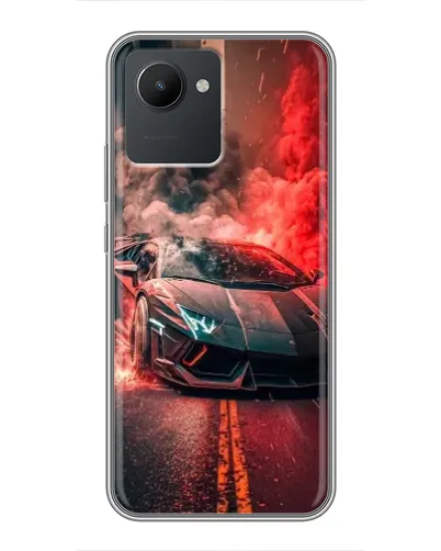 Чохол для Realme C30 з картинкою «Lamborghini червоний дим»
