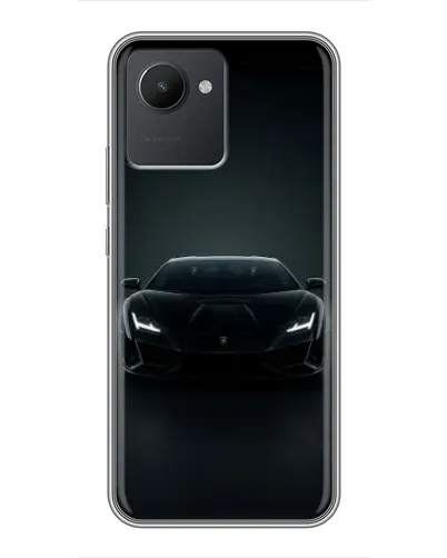 Чохол для Realme C30 з картинкою «Чорний Lamborghini Aventador»