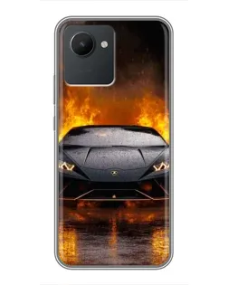 Чохол для Realme C30 з картинкою «Lamborghini у вогні»