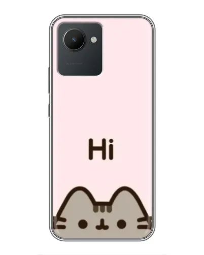 Чехол для Realme C30 с картинкой «Пушин говорит Hi»