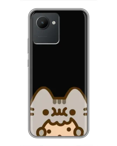 Чехол для Realme C30 с картинкой «Пушин на черном»