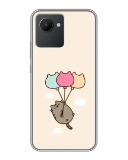 Чехол для Realme C30 с картинкой «Пушин на шариках»