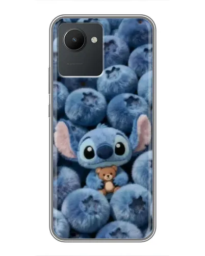 Чехол для Realme C30 с картинкой «Стич и голубика»