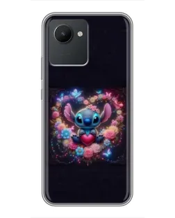 Чехол для Realme C30 с картинкой «Stitch в цветах» Чехол для Realme C30 с картинкой «Stitch в цветах»