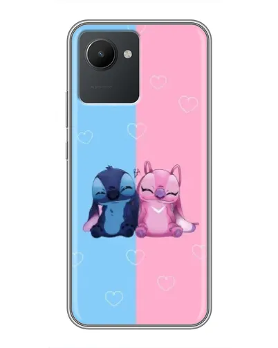 Чехол для Realme C30 с картинкой «Stitch и Angel Love»