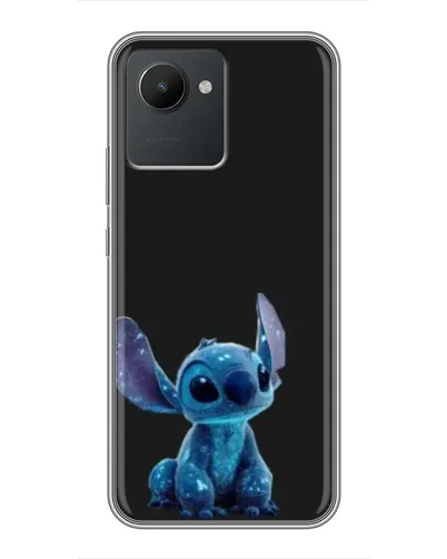 Чехол для Realme C30 с картинкой «Стич на черном»