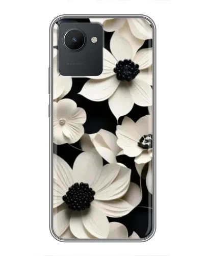 Чохол для Realme C30 з картинкою «Об'ємні білі квіти»